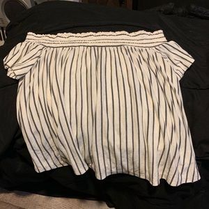 striped off the shoulder top